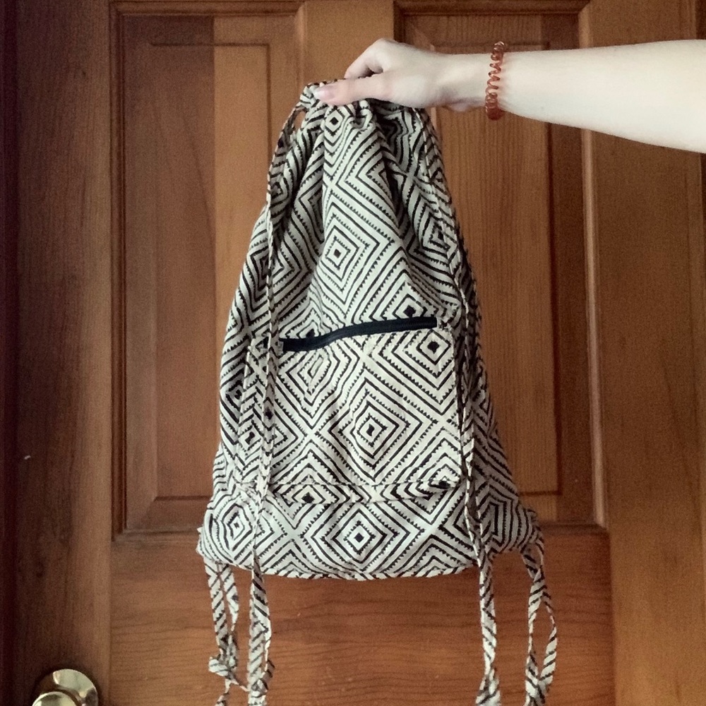 Boho Geometric Aztec Print Festival Cinch Bag
